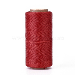 Waxed Polyester Cord, Micro Macrame Cord, Waxed Sewing Thread, Flat, Red, 0.8mm, about 284.33 yards(260m)/roll(YC-I003-A06)