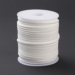 45M Faux Suede Cord, Faux Suede Lace, White, 2~2.5x1.5~2mm, about 50 Yards(45m)/Roll(LW-M003-01)