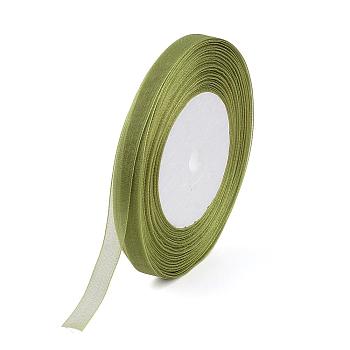 Sheer Organza Ribbon, Wide Ribbon for Wedding Decorative, Olive, 3/4 inch(20mm), 25yards(22.86m)