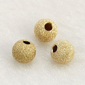 Yellow Gold Filled Textured Beads, 1/20 14K Gold Filled, Cadmium Free & Nickel Free & Lead Free, Round, 5mm, Hole: 1mm