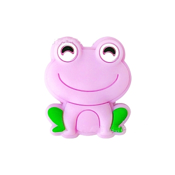 Frog Food Grade Silicone Beads, Chewing Beads For Teethers, DIY Nursing Necklaces Making, Violet, 28.5mm