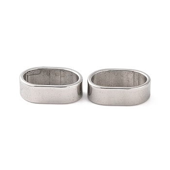 Non-Tarnish 304 Stainless Steel Slide Charms, Oval, Stainless Steel Color, 8x14x5mm, Hole: 6x12mm