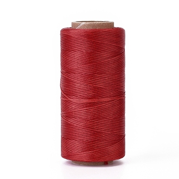 Waxed Polyester Cord, Micro Macrame Cord, Waxed Sewing Thread, Flat, Red, 0.8mm, about 284.33 yards(260m)/roll