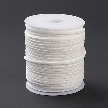 45M Faux Suede Cord, Faux Suede Lace, White, 2~2.5x1.5~2mm, about 50 Yards(45m)/Roll