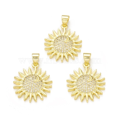 Rack Plating Brass Micro Pave Clear Cubic Zirconia Pendants(KK-C011-13G)-3