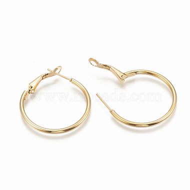304 Stainless Steel Hoop Earrings(X-STAS-S078-08-50mm)-2