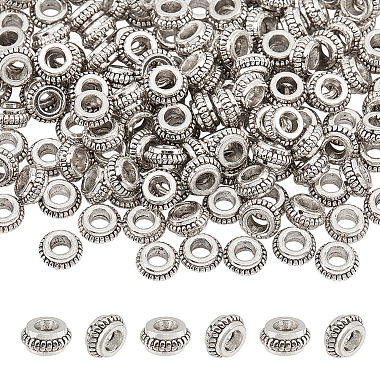 Antique Silver Donut Alloy Spacer Beads