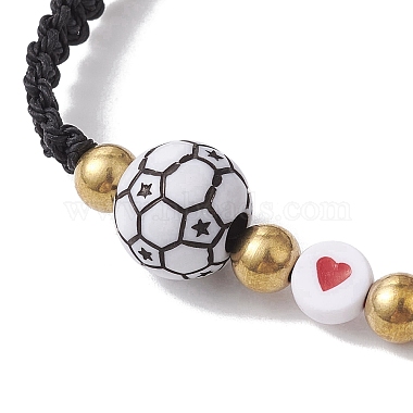 Sport Theme Acylic & Alloy Braided Bead Bracelet(BJEW-JB10122-02)-3