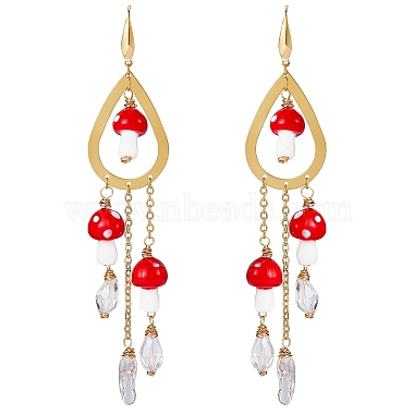 Red Quartz Crystal Earrings