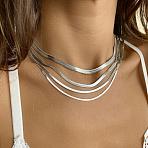 304 Stainless Steel Snake Chain Necklaces for Women, Stainless Steel Color, 3mm, 15.75 inch(40cm)(WG80FEF-26)