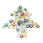 72Pcs 12 Colors Christmas Theme Resin Rondelle European Beads, with Silver Tone Brass Cores, Large Hole Beads, Mixed Color, 13.5~14x8~9mm, Hole: 4.8~5mm, 6pcs/color (RESI-TA0004-88)