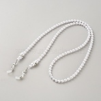 Round Acrylic Beaded Neck Strap for Eyeglasses, Eyeglasses Chains with Rubber Loops Ends, White, 725mm(AJEW-WH20054-066B)