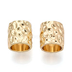Textured Rack Plating Alloy Large Hole Beads, Column Shape, Golden, 14x13.5mm, Hole: 10mm(PALLOY-T091-43G)