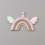 PVC Plastic Cabochons, Rainbow, 36x57x2mm(SIL-WH0019-15H)