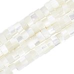 Natural Trochid Shell/Trochus Shell Beads Strands, Column, White, 3.5~4x2~2.5mm, Hole: 0.8mm, about 176pcs/strand, 15.94''(40.5cm)(PEAR-NB0001-13)
