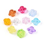 Transparent Acrylic Beads, Flower, Mixed Color, 8x10x9.5mm, Hole: 1.8mm, about 1515pcs/500g(TACR-T030-08M)