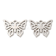 201 Stainless Steel Pendants, Hollow, Butterfly Charm, Stainless Steel Color, 12x15.5x1mm, Hole: 1.2mm(STAS-A084-14P)