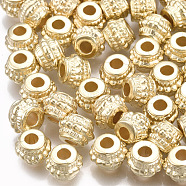 CCB Plastic Beads, Barrel, Light Gold, 8x6mm, Hole: 3mm(CCB-T006-012KC)