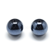 Pearlized Style Acrylic Beads, Round, Black, 12mm, Hole: 2mm, about 530pcs/500g(MACR-S826-12mm-B)