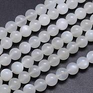 Natural White Moonstone Round Bead Strands, Grade AA, 8mm, Hole: 1mm, about 50pcs/strand, 15.5 inch(G-M262-8mm-04)