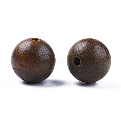 Verawood Beads, Natural Wooden Beads, Undyed, Round, Saddle Brown, 8mm, Hole: 1.5mm, about 1360pcs/500g(WOOD-N014-01)