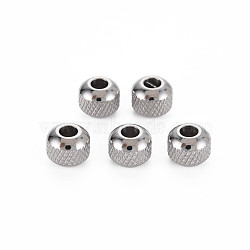 Non-Tarnish 201 Stainless Steel Beads, Column, Cadmium Free & Nickel Free & Lead Free, Rondelle, Stainless Steel Color, 8x6.5mm, Hole: 3mm(STAS-N088-37C-01P)