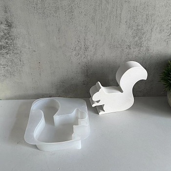Animal
 Candle Holder Silhouette Silicone Molds, For Candle Making, Squirrel, 11.3x12.3x2.7cm
