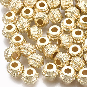 CCB Plastic Beads, Barrel, Light Gold, 8x6mm, Hole: 3mm