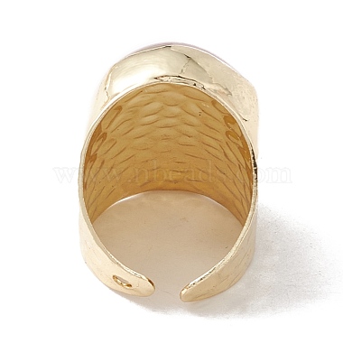 Gemstone Irregular Oval Open Cuff Ring(RJEW-I082-11G)-4