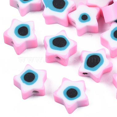 Pearl Pink Star Polymer Clay Beads
