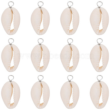 Real Platinum Plated Shell Shape Cowrie Shell Pendants