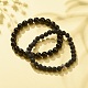 2Pcs 2 Style Natural Golden Sheen Obsidian & Lava Rock Stretch Bracelets Set(BJEW-JB08193-01)-2