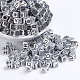 Antique Silver Plated Large Hole Acrylic European Beads(PACR-Q099-01)-1