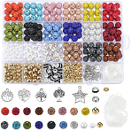 DIY Round Polymer Clay Rhinestone & ABS Plastic Beads Braacelet Making Kits, Mixed Color, 10mm, Hole: 1.5mm(DIY-SP0002-87)