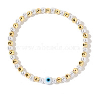 Evil Eye Fashionable Imitation Pearl Bead Stretch Bracelets for Women(BC8772-1)