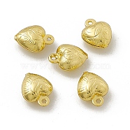 Rack Plating Brass Charms, Long-Lasting Plated, Cadmium Free & Nickel Free & Lead Free, Heart Charm, Real 18K Gold Plated, 9x7x4.5mm, Hole: 0.8mm(KK-C007-10G)