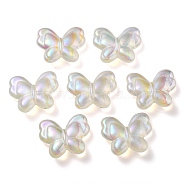 UV Plating Luminous Transparent Acrylic Beads, Glow in The Dark, Butterfly, Clear AB, 25x30x8.5mm, Hole: 2mm(OACR-P010-11C)
