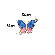 Zinc Alloy Enamel Pendants, Butterfly, Colorful, 16x20mm, Hole: 1.5mm(PALLOY-TAC0022-01B)