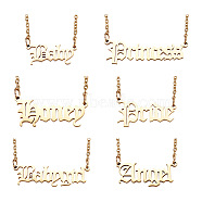 Sparkeads 6Pcs 6 Style 304 Stainless Steel Word Pendant Necklace, Dainty Jewelry for Women, Golden, 18.39~20.08 inch(46.7~51cm), 1pc/style(NJEW-KS0001-06G)