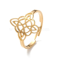 Sailor's Knot 304 Stainless Steel Hollow Adjustable Ring for Women, Golden, Inner Diameter: 18mm(RJEW-E073-04G)
