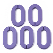 Opaque Spray Painted Acrylic Linking Rings, Quick Link Connectors, for Cable Chains Making, Unwelded, Oval, Blue Violet, 36x21x4mm, Inner Diameter: 24x8mm(OACR-N009-002A-A07)