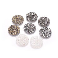 Glitter Hotfix Rhinestone, Iron on Patches, Dress Shoes Garment Decoration, Flat Round, Mixed Color, 23~24x1.5mm(GLAA-P047-D-24mm)