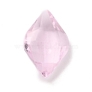 Pointed Back Glass Imitation Rhinestone Cabochons, Rhombus, Pink, 14x9x4.5~5mm(GLAA-B012-12B)