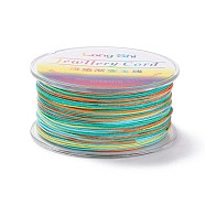 Segment Dyed Polyester Thread, Braided Cord, Colorful, 1mm, about 54.68 yards(50m)/roll(NWIR-I013-E-20)