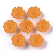 Opaque AS Plastic Bead Caps, 5-Petal, Flower, Orange, 13x7.5mm, Hole: 1.2mm, about 1800pcs/500g(MACR-T039-019D)