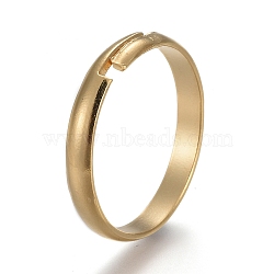 Adjustable 201 Stainless Steel Plain Band Rings, Golden, Inner Diameter: 18mm(STAS-P249-25B-G)