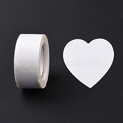 Heart Paper Stickers, Adhesive Labels Roll Stickers, Gift Tag, for Envelopes, Party, Presents Decoration, White, 25x24x0.1mm, 500pcs/roll(DIY-I107-01B)