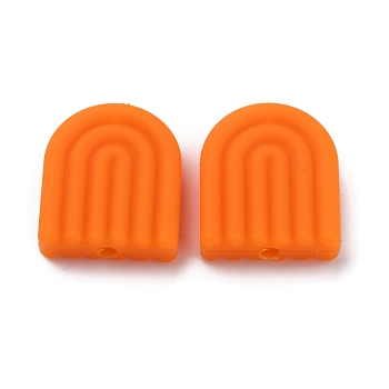 Silicone Beads, Arch, Dark Orange, 19x16.5x5.5mm, Hole: 2mm