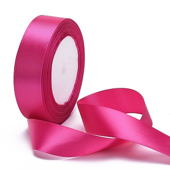 Garment Accessories 1 inch(25mm)Satin Ribbon, Fuchsia, 25yards/roll(22.86m/roll)