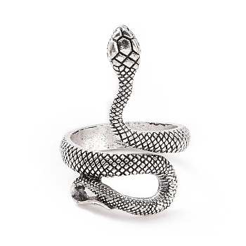 Snake Wide Band Rings for Men, Punk Alloy Cuff Rings, Antique Silver, US Size 7 3/4(17.9mm), 5mm